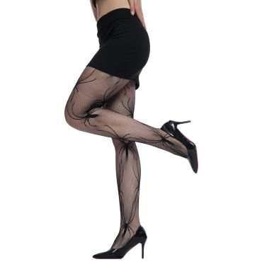Collant résille noir motifs araignées Halloween | jourdefete.com Collant résille noir motifs araignées Halloween | jourdefete.com