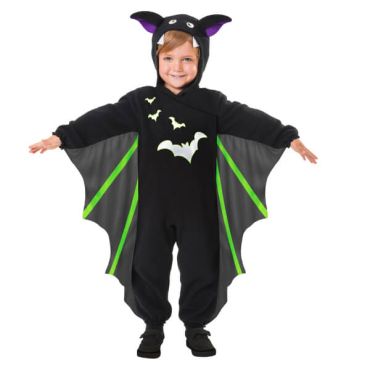 Enfant déguisé en chauve-souris avec ailes noires et vertes pour Halloween | jourdefete.com Enfant déguisé en chauve-souris avec ailes noires et vertes pour Halloween | jourdefete.com