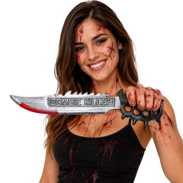 Couteau americain plastique sanglant zombie killer accessoire deguisement halloween | jourdefete.com Couteau americain plastique sanglant zombie killer accessoire deguisement halloween | jourdefete.com