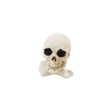 Crâne décoratif en résine sur os croisés pour Halloween | jourdefete.com Crâne décoratif en résine sur os croisés pour Halloween | jourdefete.com
