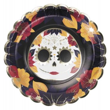 8 assiettes en carton de la collection day of the dead automne avec des dorures et de 23 cm de diamètre. 8 assiettes en carton de la collection day of the dead automne avec des dorures et de 23 cm de diamètre.