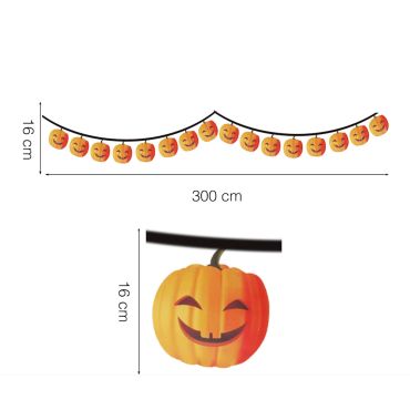 Guirlande Halloween 3 m avec citrouilles de 16 cm – décoration à suspendre | jourdefete.com Guirlande Halloween 3 m avec citrouilles de 16 cm – décoration à suspendre | jourdefete.com