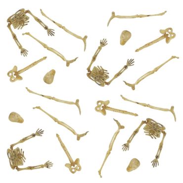 Lot de 20 mini os de squelette en plastique pour décoration Halloween | jourdefete.com