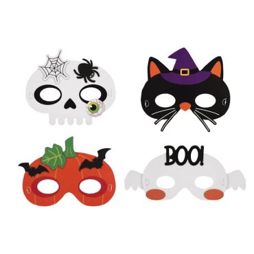 Un lot de 4 loups d'Halloween pour enfant pour la soirée d'Halloween | jourdefete.com Un lot de 4 loups d'Halloween pour enfant pour la soirée d'Halloween | jourdefete.com