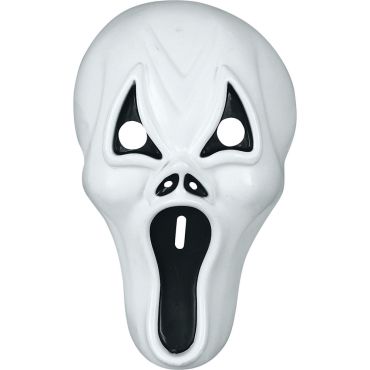 Masque de fantôme blanc hurlant en plastique pour costume d'Halloween enfant | jourdefete.com Masque de fantôme blanc hurlant en plastique pour costume d'Halloween enfant | jourdefete.com