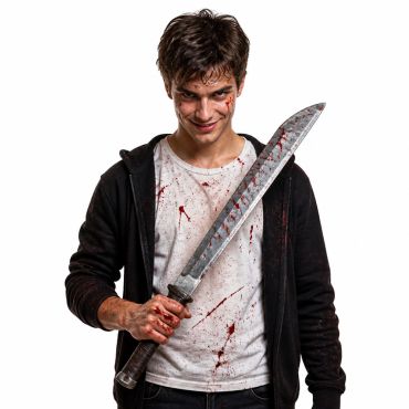 Machette de tueur ensanglantée 76 cm accessoire de déguisement slasher Halloween | jourdefete.com
