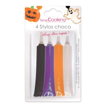 Des tubes de chocolat coloré pour décorer joliement vos biscuits d'halloween | jourdefete.com Des tubes de chocolat coloré pour décorer joliement vos biscuits d'halloween | jourdefete.com