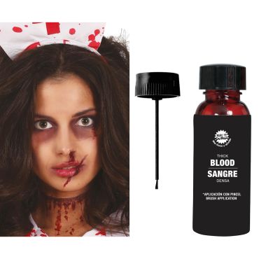 Flacon de faux sang épais Halloween avec brosse pour maquillage réaliste | jourdefete.com Flacon de faux sang épais Halloween avec brosse pour maquillage réaliste | jourdefete.com