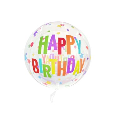 Ballon transparent Happy Birthday multicolore pour fête d’anniversaire | jourdefete.com Ballon transparent Happy Birthday multicolore pour fête d’anniversaire | jourdefete.com