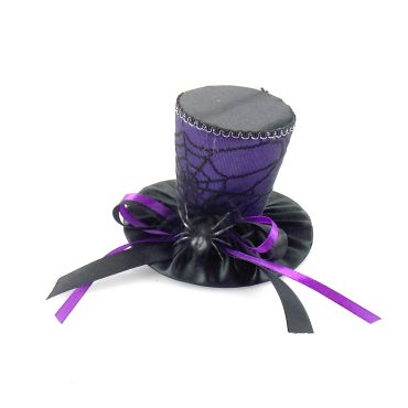 chapeau haut de forme noir ruban violet chapeau haut de forme noir ruban violet