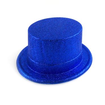 Chapeau Haut de Forme à Paillettes - Bleu Chapeau Haut de Forme à Paillettes - Bleu
