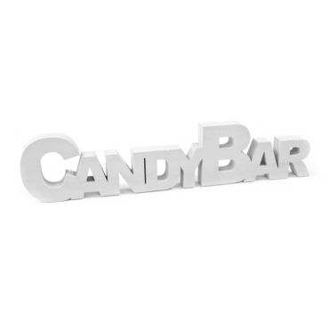 Décoration de table lettres Candy Bar - Blanc Décoration de table lettres Candy Bar - Blanc