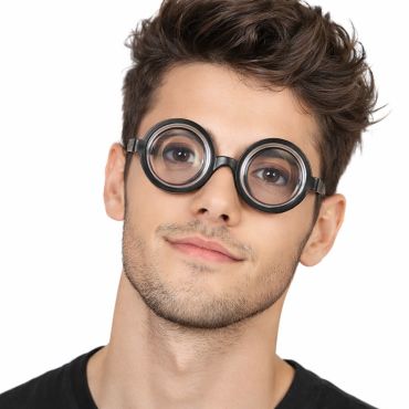 Lunettes double foyer rétro noires avec verres grossissants pour déguisement | jourdefete.com Lunettes double foyer rétro noires avec verres grossissants pour déguisement | jourdefete.com