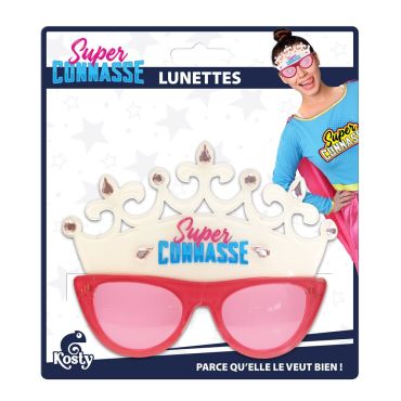 Lunettes humoristiques Super Connasse avec couronne et verres roses | jourdefete.com Lunettes humoristiques Super Connasse avec couronne et verres roses | jourdefete.com