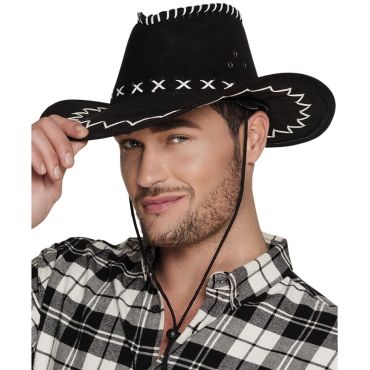 Chapeau de Cow Boy Adulte Elroy - Noir Chapeau de Cow Boy Adulte Elroy - Noir