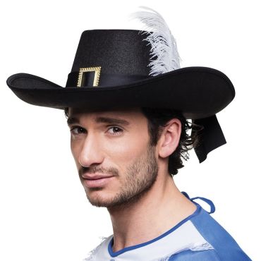 Chapeau de Mousquetaire Noir pour Homme Chapeau de Mousquetaire Noir pour Homme