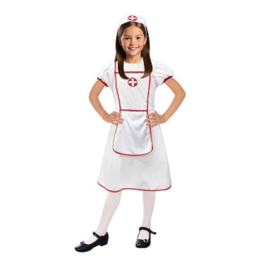 Fillette déguisée en infirmière avec robe blanche et coiffe | jourdefete.com Fillette déguisée en infirmière avec robe blanche et coiffe | jourdefete.com
