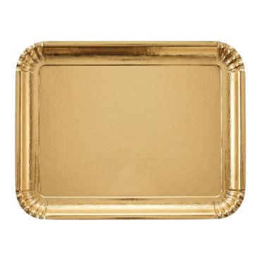 Lot de 5 plateaux en carton festonnés de couleur or pour buffet de fête 35x47cm | jourdefete.com Lot de 5 plateaux en carton festonnés de couleur or pour buffet de fête 35x47cm | jourdefete.com