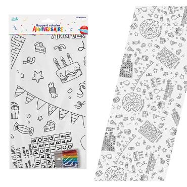Nappe à colorier anniversaire enfant avec jeux et feutres inclus | jourdefete.com Nappe à colorier anniversaire enfant avec jeux et feutres inclus | jourdefete.com