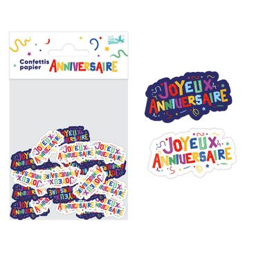 Sachet de confettis en papier multicolores Joyeux Anniversaire pour décoration de table enfant | jourdefete.com Sachet de confettis en papier multicolores Joyeux Anniversaire pour décoration de table enfant | jourdefete.com