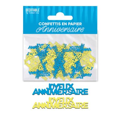 Confettis de table en papier bleu et jaune Joyeux Anniversaire thème citron | jourdefete.com Confettis de table en papier bleu et jaune Joyeux Anniversaire thème citron | jourdefete.com