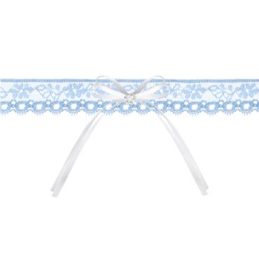 jarretière en dentelle bleu ciel avec ruban blanc | jourdefete.com jarretière en dentelle bleu ciel avec ruban blanc | jourdefete.com