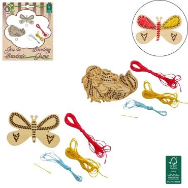 Jeu de broderie en bois avec fils colorés pour enfants | jourdefete.com Jeu de broderie en bois avec fils colorés pour enfants | jourdefete.com