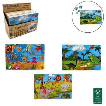 Puzzle bois 30 pièces dinosaures, animaux jungle et mer pour enfants | jourdefete.com Puzzle bois 30 pièces dinosaures, animaux jungle et mer pour enfants | jourdefete.com