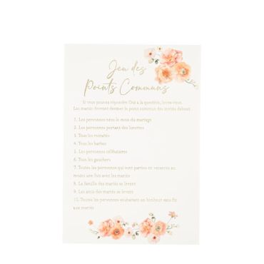 Amusez-vous avec le jeu des points communs lors de votre mariage sur le thème Peachy | jourdefete.com Amusez-vous avec le jeu des points communs lors de votre mariage sur le thème Peachy | jourdefete.com