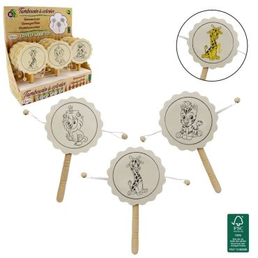Tambourin à colorier en bois pour enfants – activité créative | jourdefete.com Tambourin à colorier en bois pour enfants – activité créative | jourdefete.com