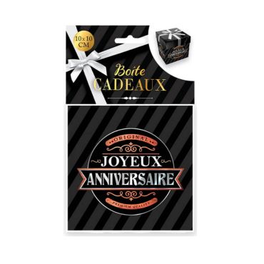 boite cadeau noire joyeux anniversaire petit modèle | jourdefete.com boite cadeau noire joyeux anniversaire petit modèle | jourdefete.com
