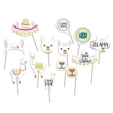 Kit photobooth Lama - 13 pièces | jourdefete.com Kit photobooth Lama - 13 pièces | jourdefete.com