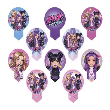 Lot de 20 décors de gâteau K-Pop Kandy Stars roses, violets et bleus | jourdefete.com Lot de 20 décors de gâteau K-Pop Kandy Stars roses, violets et bleus | jourdefete.com