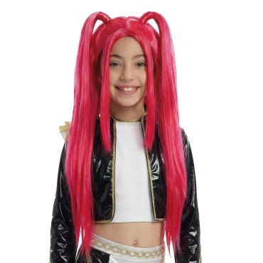 Perruque k-pop rose pour enfant aux longues couettes fuchsia | jourdefete.com Perruque k-pop rose pour enfant aux longues couettes fuchsia | jourdefete.com