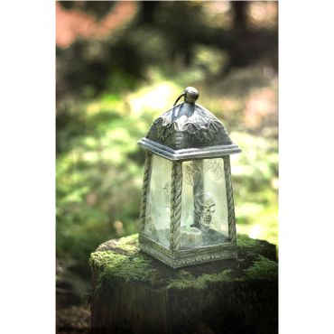 Lanterne de cimetière têtes de mort et chauves-souris Lanterne de cimetière têtes de mort et chauves-souris