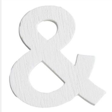 Lettre & en Bois Blanc - 5 cm Lettre & en Bois Blanc - 5 cm