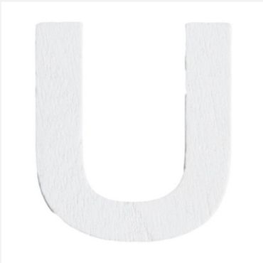 Lettre U en Bois Blanc - 5 cm Lettre U en Bois Blanc - 5 cm