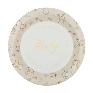 Assiettes Little Teddy ivoire décor bébé pour fête | jourdefete.com Assiettes Little Teddy ivoire décor bébé pour fête | jourdefete.com