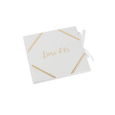 Livre D'Or - Dorure Embossée - Blanc| jourdefete.com Livre D'Or - Dorure Embossée - Blanc| jourdefete.com