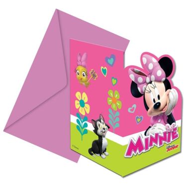 6 Cartes d'Invitation + Enveloppes - Minnie Mouse de Disney Junior 6 Cartes d'Invitation + Enveloppes - Minnie Mouse de Disney Junior