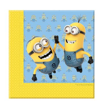 Pack de 20 serviettes Les Minions - 33x33cm Pack de 20 serviettes Les Minions - 33x33cm