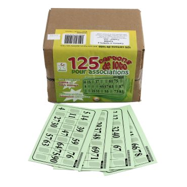 Pack 125 Cartons Rigides de Loto - Vert Pack 125 Cartons Rigides de Loto - Vert