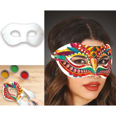 Masque blanc à décorer pour carnaval ou fête créative | jourdefete.com