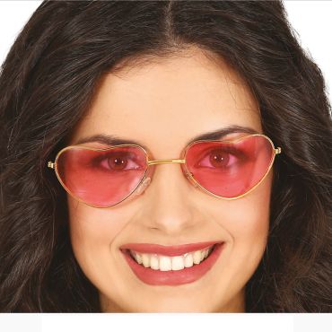 Lunettes d'Hippie avec cœurs roses et dorées pour un look rétro et fun | jourdefete.com Lunettes d'Hippie avec cœurs roses et dorées pour un look rétro et fun | jourdefete.com