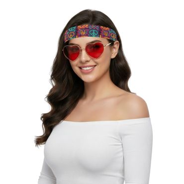 Lunettes cœur Love Hippie rouges pour fête ou EVJF | jourdefete.com Lunettes cœur Love Hippie rouges pour fête ou EVJF | jourdefete.com