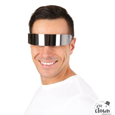 Lunettes futuristes argent effet miroir pour soirée déguisée | jourdefete.com