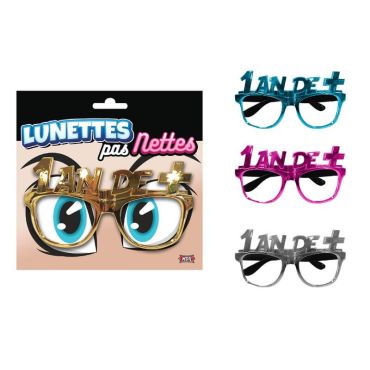 Lunettes métalliques anniversaire 1 an de plus couleur au choix Lunettes métalliques anniversaire 1 an de plus couleur au choix