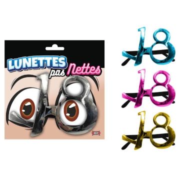 Lunettes métalliques anniversaire 18 ans couleur au choix Lunettes métalliques anniversaire 18 ans couleur au choix