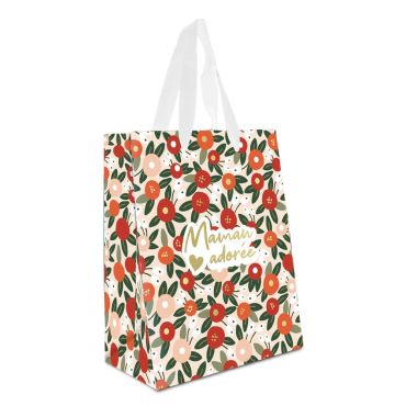 Sac cadeau Maman Adorée, emballage fleuri pour maman | jourdefete.com Sac cadeau Maman Adorée, emballage fleuri pour maman | jourdefete.com