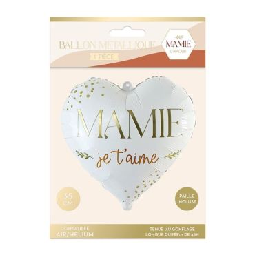 Un magnifique ballon métallique avec écrit "Mamie je t'aime" | jourdefete.com Un magnifique ballon métallique avec écrit "Mamie je t'aime" | jourdefete.com